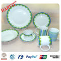 100% Health For Food Porcelain White Dinner Sets Plate Set / Dishwasher Safe Green Stoneware/Dolomite/Chinaware Dining Ware Set